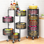 360° Rotating Fruit & Vegetable Basket Bowls with Wheels | Emirazaar