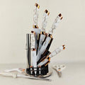 Professional Rose Gold Knife Set (6Pcs) – Stylish Chef Tools with Holder