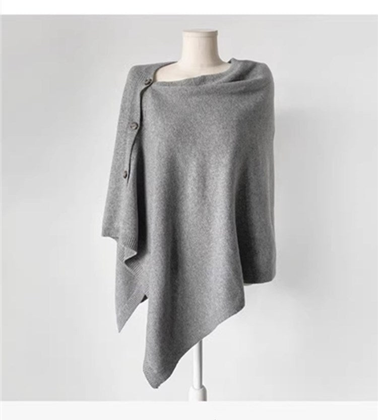 Elegant Wool Slant Cape Scarf for Women – Warm Winter Shawl UAE Edition