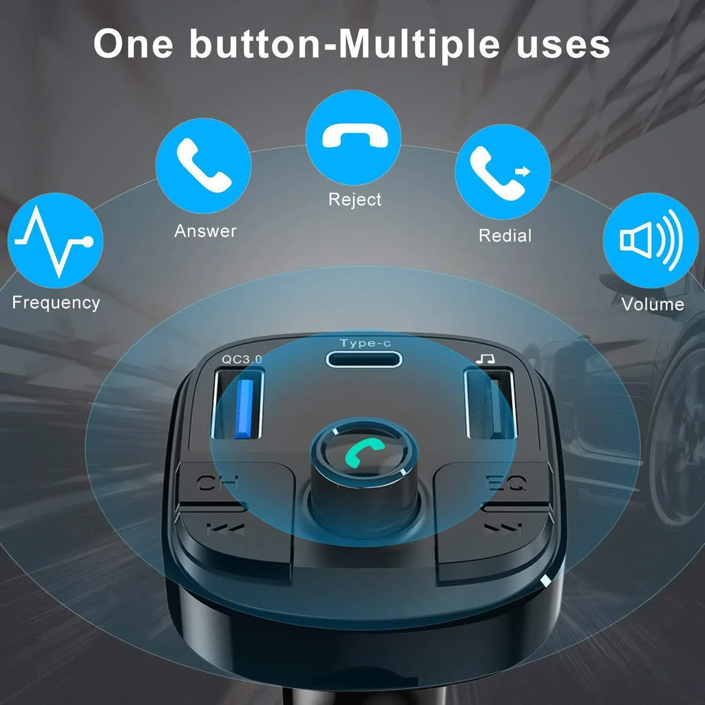 Car MP3 Bluetooth FM Transmitter – USB Charger with FM Modulator | Emirazaar UAE