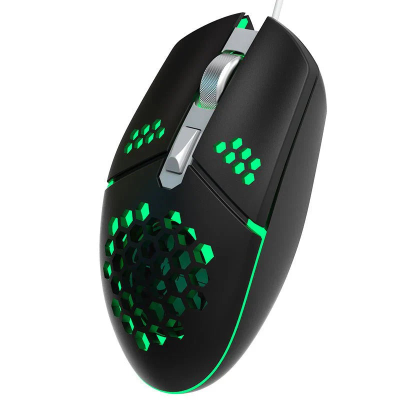Cooling Hole Mechanical Gaming Mouse – RGB Lights, Built-in Fan, 3200 DPI | Emirazaar UAE