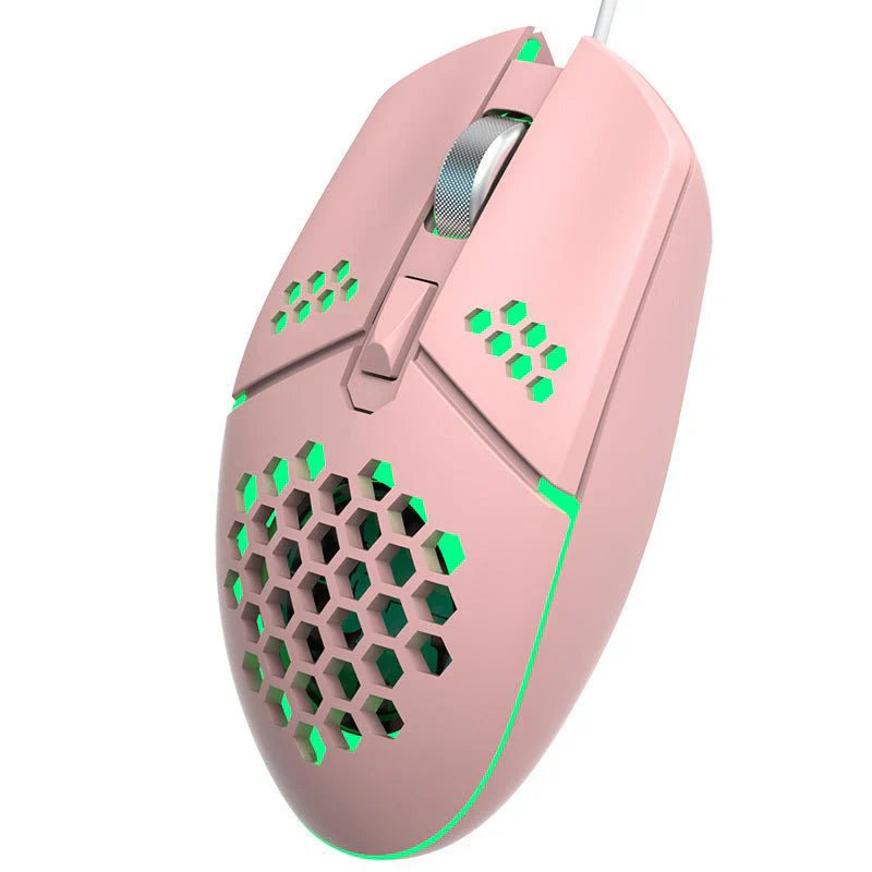 Cooling Hole Mechanical Gaming Mouse – RGB Lights, Built-in Fan, 3200 DPI | Emirazaar UAE