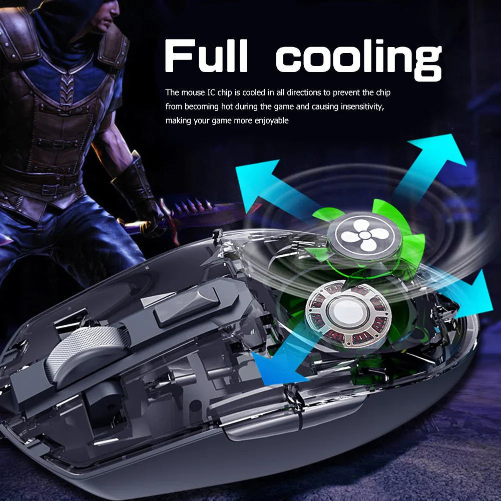 Cooling Hole Mechanical Gaming Mouse – RGB Lights, Built-in Fan, 3200 DPI | Emirazaar UAE