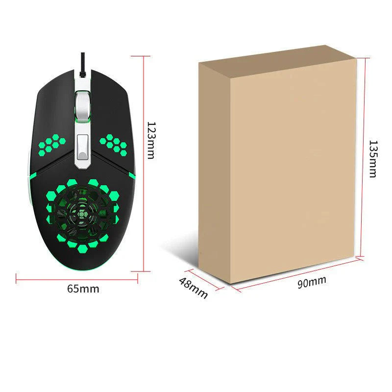 Cooling Hole Mechanical Gaming Mouse – RGB Lights, Built-in Fan, 3200 DPI | Emirazaar UAE
