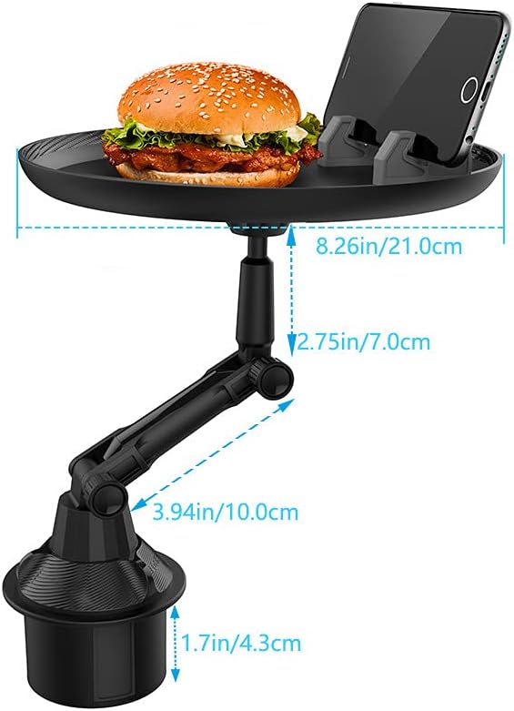 3-in-1 Car Cup Holder Food Tray with Phone Stand – Swivel Design | Emirazaar UAE