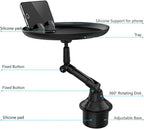3-in-1 Car Cup Holder Food Tray with Phone Stand – Swivel Design | Emirazaar UAE