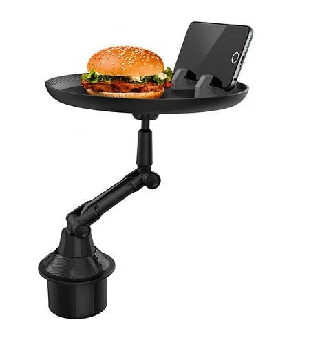 3-in-1 Car Cup Holder Food Tray with Phone Stand – Swivel Design | Emirazaar UAE