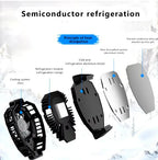 Phone Cooler for Gaming, iPhone Cooling Fan with RGB LED - New Hyper Chill Mobile Radiator