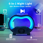 6-in-1 Smart LED Table Lamp with Wireless - مصباح ذكي 6 في 1 مع شاحن وسماعة