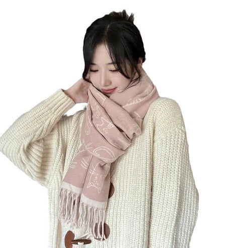 Double-Sided Thick Warm Cashmere-Like Scarf – Soft & Cozy Wrap for Winter | Emirazaar UAE