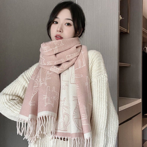 Double-Sided Thick Warm Cashmere-Like Scarf – Soft & Cozy Wrap for Winter | Emirazaar UAE