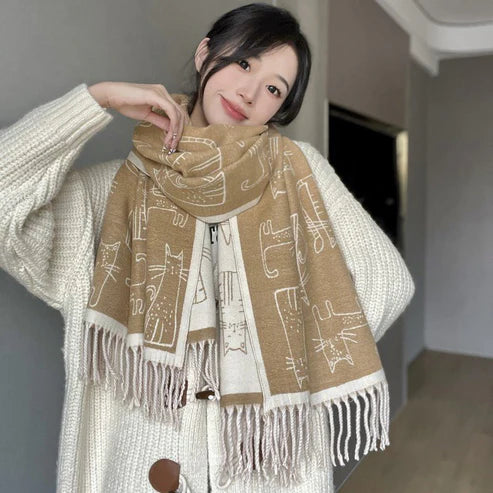 Double-Sided Thick Warm Cashmere-Like Scarf – Soft & Cozy Wrap for Winter | Emirazaar UAE