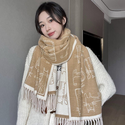 Double-Sided Thick Warm Cashmere-Like Scarf – Soft & Cozy Wrap for Winter | Emirazaar UAE