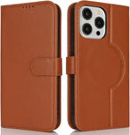 ZHUSE Wallet Wireless Power Bank – Premium Leather Magnetic Charger Wallet (Brown & Black Edition)